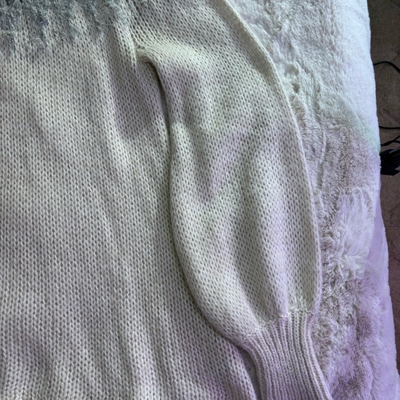 Free People Baltic Fairisle Women's Blue and Cream Wool Blend Sweater, Size M - Picture 4 of 9